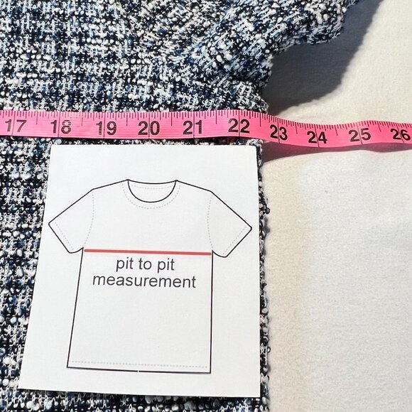 💙Talbots Black White Grey light blue  Tweed-Inspired Midi Dress - Size XL - Picture 9 of 10